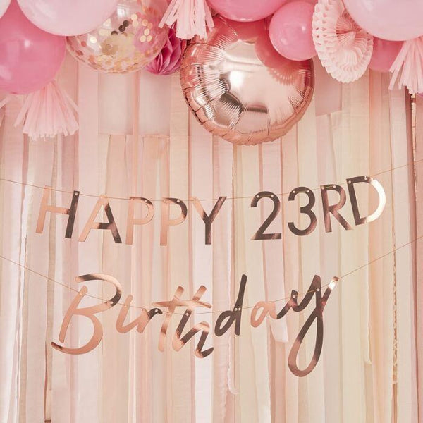 Customisable Milestone Birthday Bunting | Rose Gold-Bunting-Blossom Tree Party