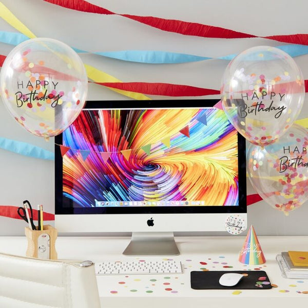 Work Desk Party Kit | Desk Balloons | Happy Birthday | Office Desk Party Bundle