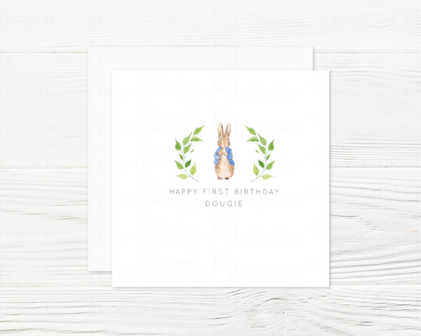 Personalised Peter Rabbit First Birthday Card - Blossom Tree Party